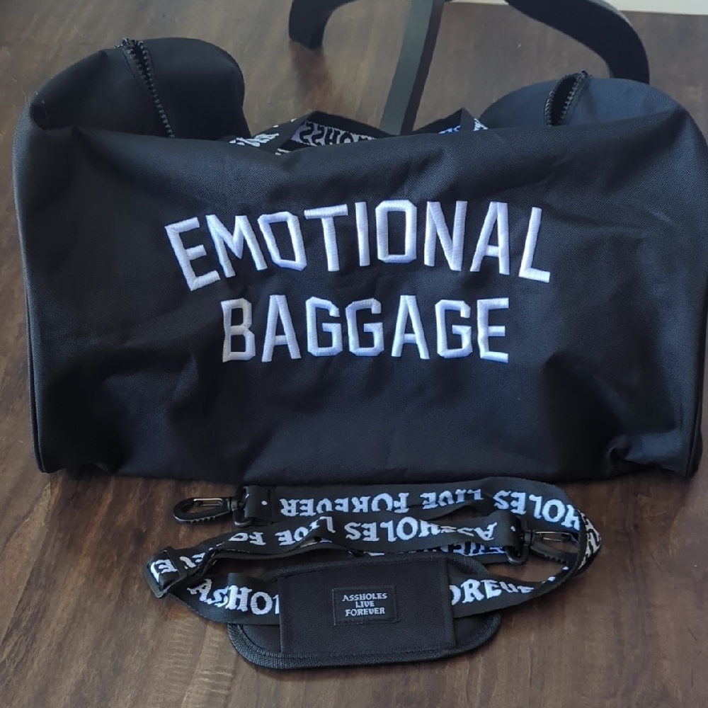 Black Duffel Bag with White Print - Picture 7 of 7